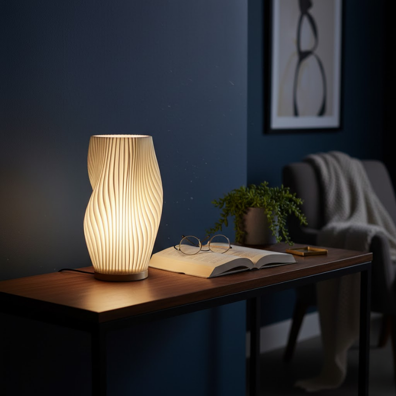 Lampe de table moderne Wave avec éclairage LED d'ambiance doux