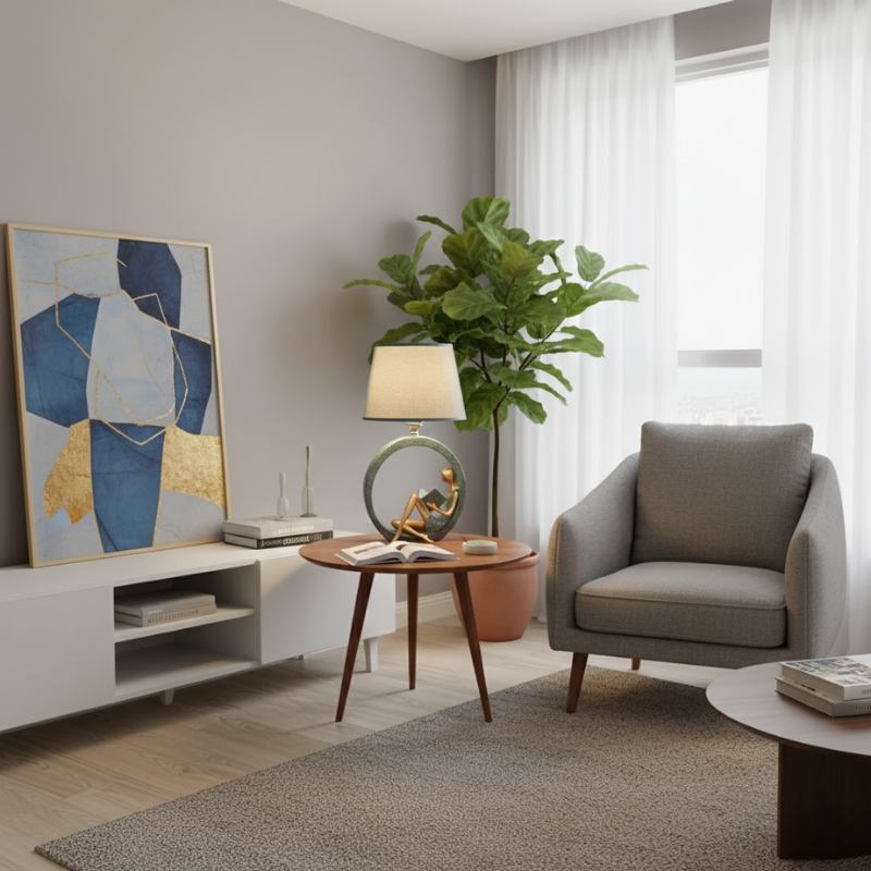 Lampe de chevet décorative avec figurine sculptée représentant une lectrice