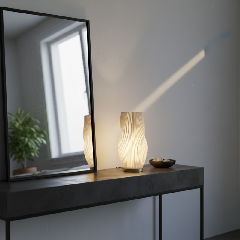 Lampe de table moderne Wave avec éclairage LED d'ambiance doux